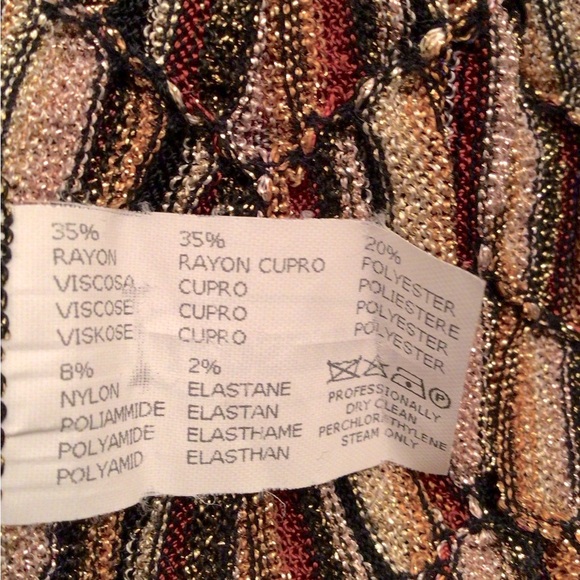MISSONI MultiColor Metallic V Neck Long Sleeve Cardigan Sweater IT 44/ US 6 NWOT - Picture 5 of 5